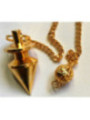 Péndulo Cono Metal Dorado de 2 cm con Cadena