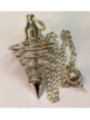 Péndulo Espiral Metal Plateado 4 cm con Cadena