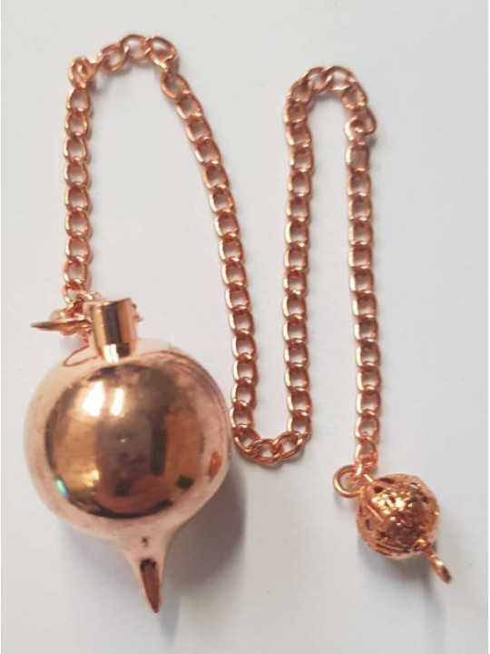 Péndulo Esfera Metal Bronce de 3 cm con Cadena