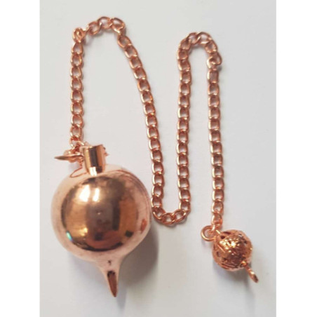 Péndulo Esfera Metal Bronce de 3 cm con Cadena