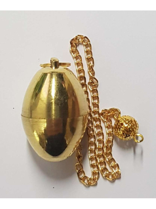 Péndulo Oval Metal Dorado (testigo)de 3,5 cm con Cadena