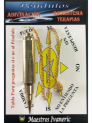 Péndulo Bala de Rifle Metal Dorado 7cm, con Cadena