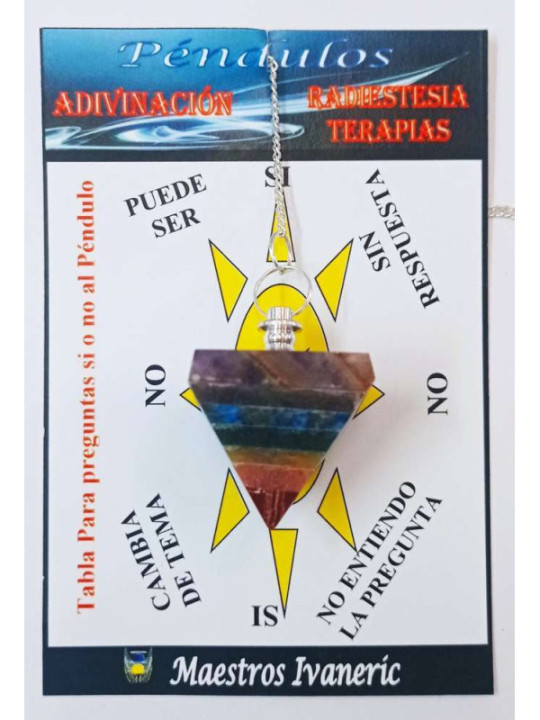 Péndulo Mineral Chakra Pirámide de 3 x 3 cm