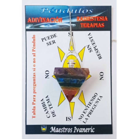 Péndulo Mineral Chakra Pirámide de 3 x 3 cm