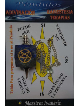 Péndulo Mineral Lapizlazuli con Pentagrama