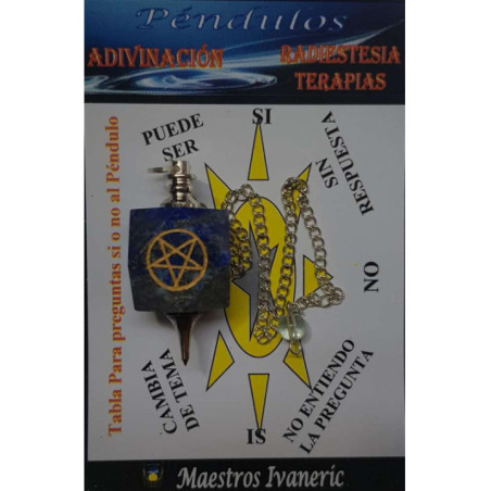 Péndulo Mineral Lapizlazuli con Pentagrama