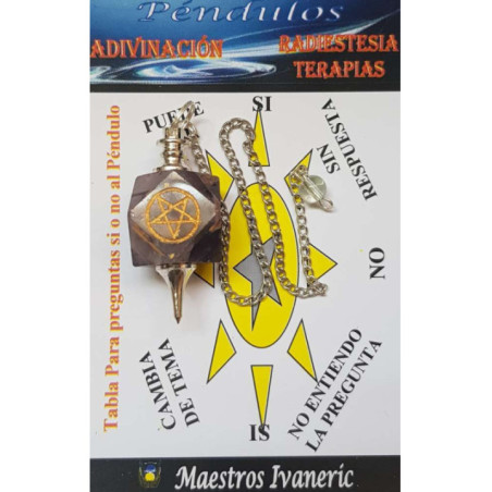 Péndulo Mineral Amatista con Pentagrama