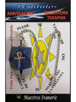 Péndulo Mineral Lapislazuli con Llave Ankh