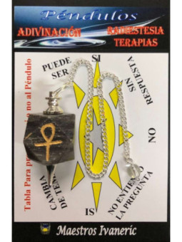 Péndulo Mineral Amatista con Llave Ankh