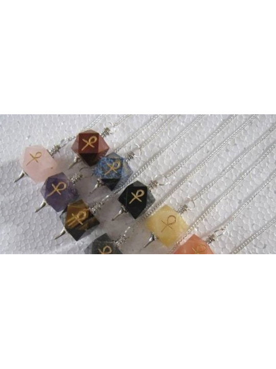 Pack Variado 3 Péndulos de Mineral Llave Ankh sin etiquetar