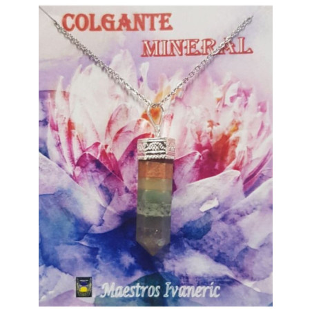 Colgante Punta de Mineral 7 Chakras 3-4cm