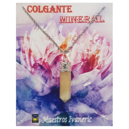 Colgante Punta de Mineral Fluorita Amarilla 3-4cm