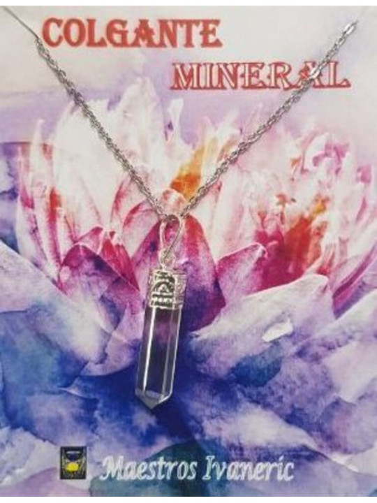 Colgante Punta de Mineral Cuarzo Cristal 3-4cm
