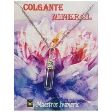 Colgante Punta de Mineral Cuarzo Cristal 3-4cm
