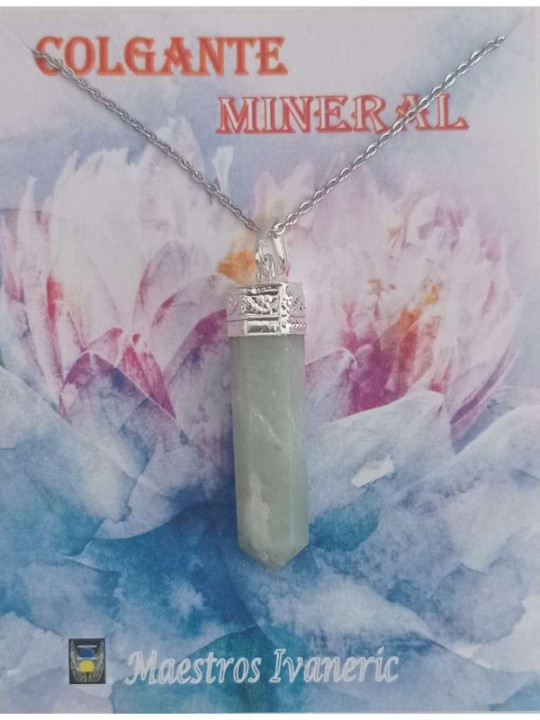 Colgante Punta de Mineral Venturina Verde 3-4cm