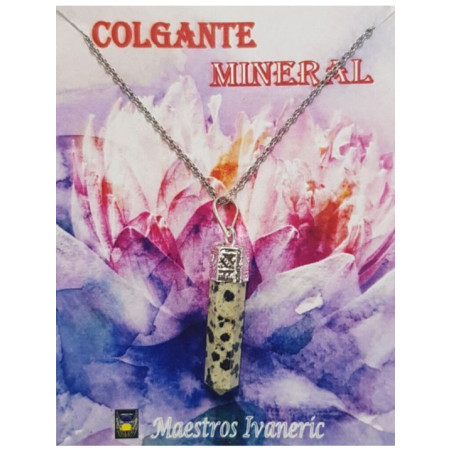 Colgante Punta de Mineral Jaspe Dalmata 3-4cm