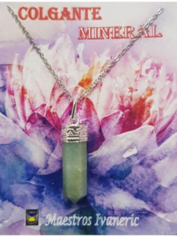 Colgante Punta de Mineral Cuarzo Verde 3-4cm