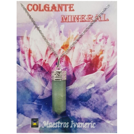 Colgante Punta de Mineral Cuarzo Verde 3-4cm