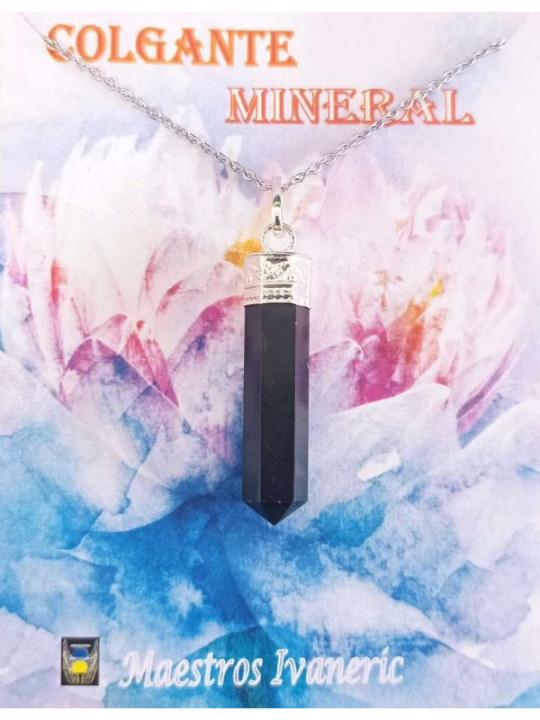 Colgante Punta de Mineral Jaspe Negro 3-4cm