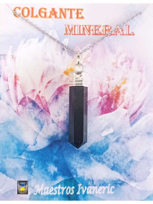 Colgante Punta de Mineral Jaspe Negro 3-4cm