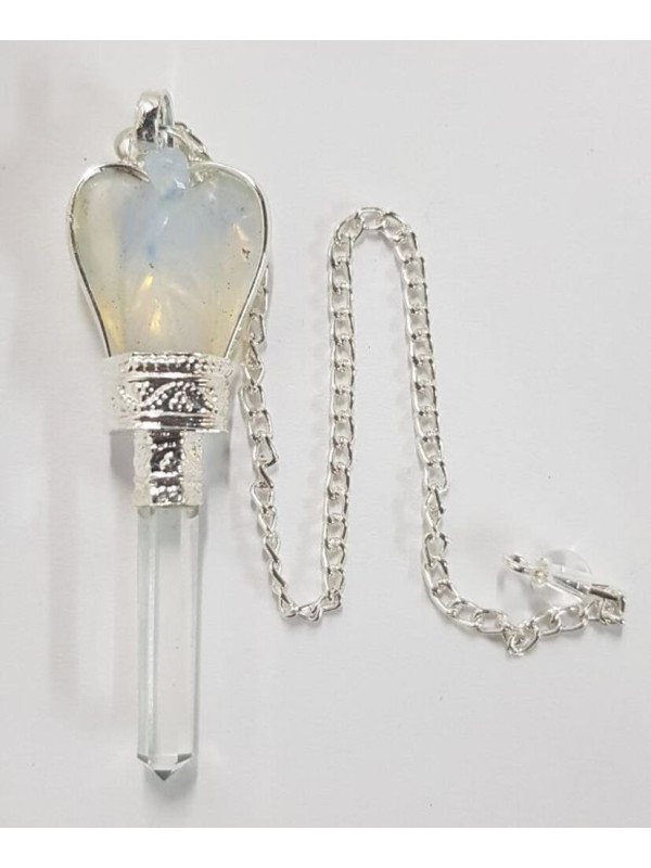Péndulo Ángel Mineral Opalita con Punta de Cuarzo 5,5 a 6,5cm
