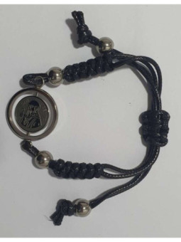 Pulsera Artesanal de Propósito San Benito, Ajustable hecha con Cuero