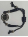 Pulsera Artesanal de Propósito San Benito, Ajustable hecha con Cuero