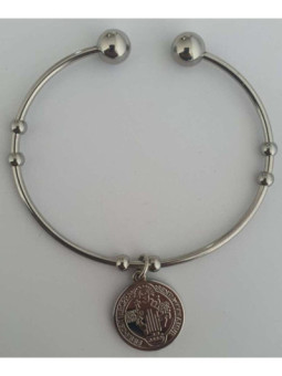 Pulsera de Acero Inoxidable Artesanal de Propósito San Benito