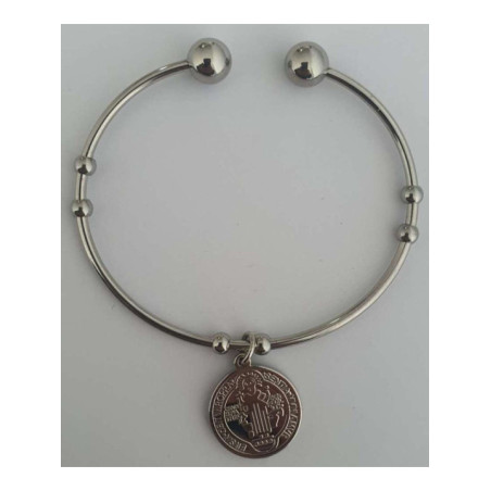 Pulsera de Acero Inoxidable Artesanal de Propósito San Benito
