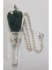 Péndulo Ángel Mineral Cuarzo Verde con Punta de Cuarzo 5 a 6cm