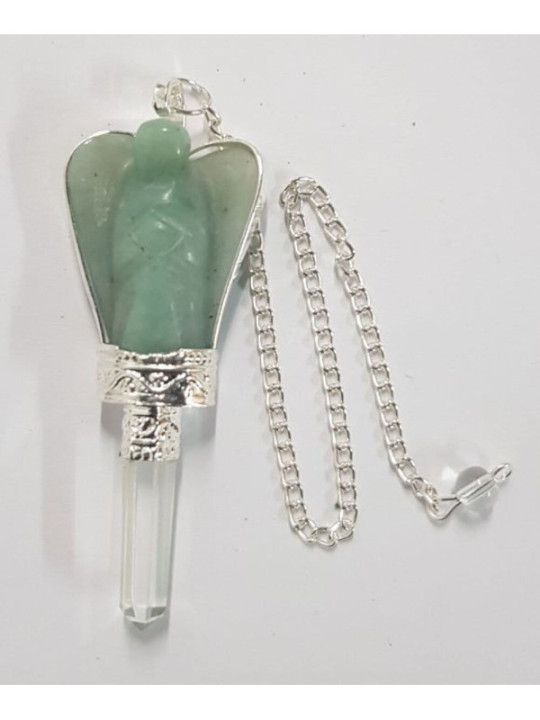 Péndulo Ángel Mineral Fluorita Verde con Punta de Cuarzo 5,5 a 6,5cm