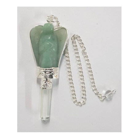 Péndulo Ángel Mineral Fluorita Verde con Punta de Cuarzo 5,5 a 6,5cm