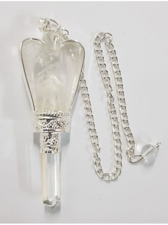 Péndulo Ángel Mineral Cuarzo Cristal con Punta de Cuarzo 5,5 a 6,5cm