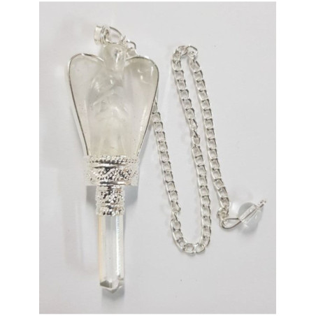 Péndulo Ángel Mineral Cuarzo Cristal con Punta de Cuarzo 5,5 a 6,5cm