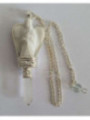 Péndulo Ángel Mineral Howlite con Punta de Cuarzo 5 a 6cm