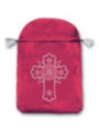 Bolsa Guarda Tarot Rosa Cruz. 22.5cm x 16cm