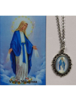 Medalla Esmaltada Virgen Milagrosa 14mm con Estampa