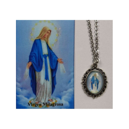 Medalla Esmaltada Virgen Milagrosa 14mm con Estampa