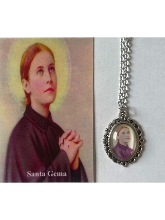 Medalla Esmaltada Santa Gema 14mm con Estampa