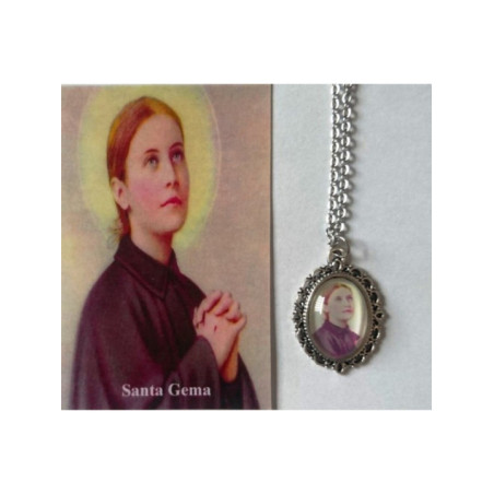 Medalla Esmaltada Santa Gema 14mm con Estampa
