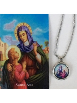 Medalla Esmaltada Santa Ana 14mm con Estampa