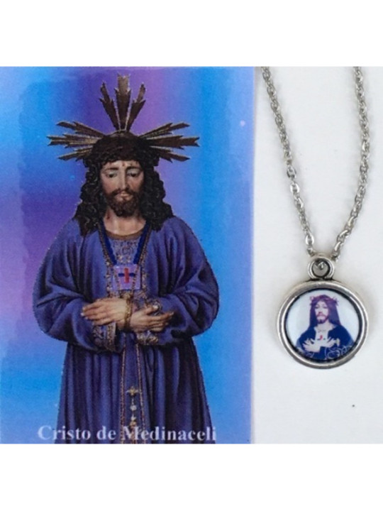 Medalla Esmaltada Jesús de Medinaceli 14mm con Estampa