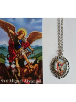 Medalla Esmaltada San Miguel 14mm con Estampa