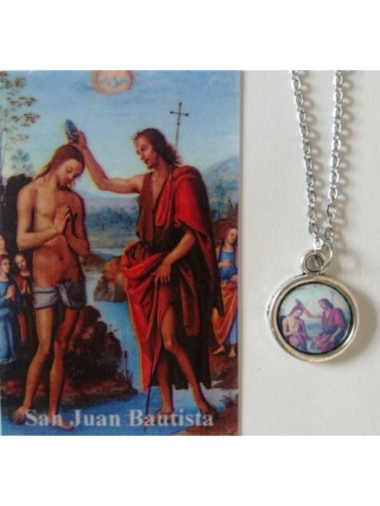Medalla Esmaltada San Juan Bautista 14mm con Estampa