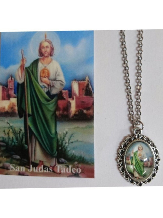 Medalla Esmaltada San Judas Tadeo 14mm con Estampa