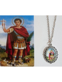 Medalla Esmaltada San Expedito 14mm con Estampa