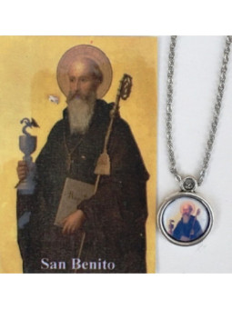 Medalla Esmaltada San Benito 14mm con Estampa