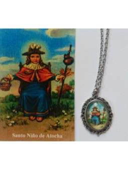 Medalla Esmaltada Niño de Atocha 14mm con Estampa