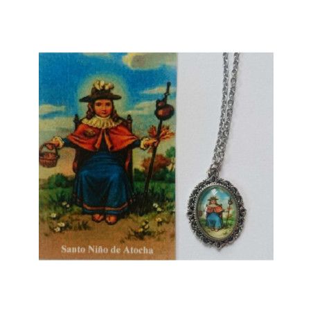Medalla Esmaltada Niño de Atocha 14mm con Estampa