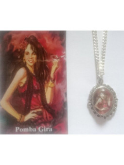 Medalla Esmaltada Pomba Gira 14mm con Estampa